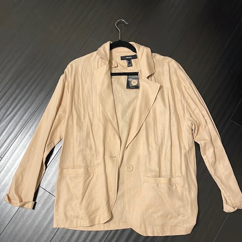Taupe linen blazer
